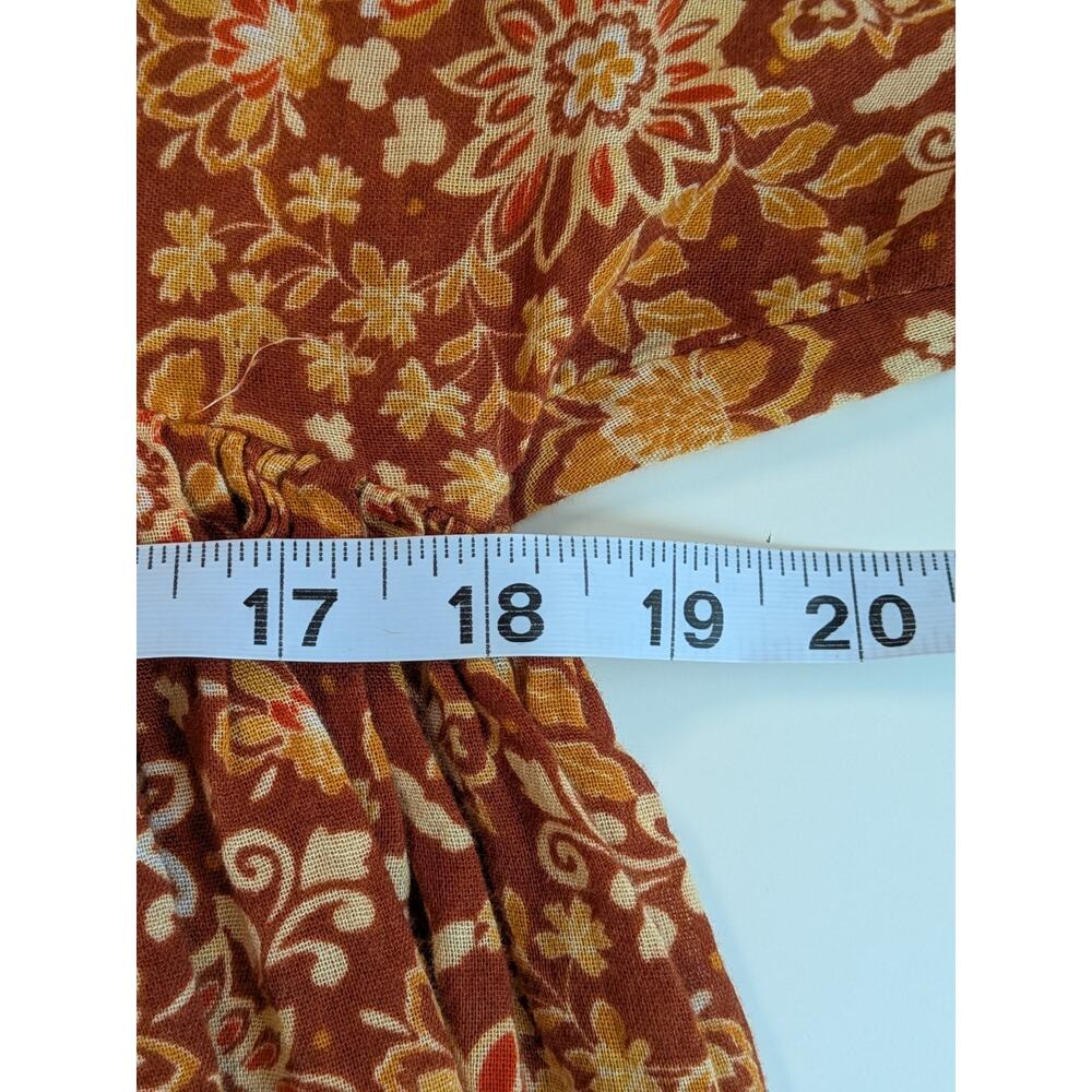 Anthropologie Sundry Midi Dress Ditsy Floral Cotton Boho Puff Sleeve Sz 1 - Picture 7 of 8